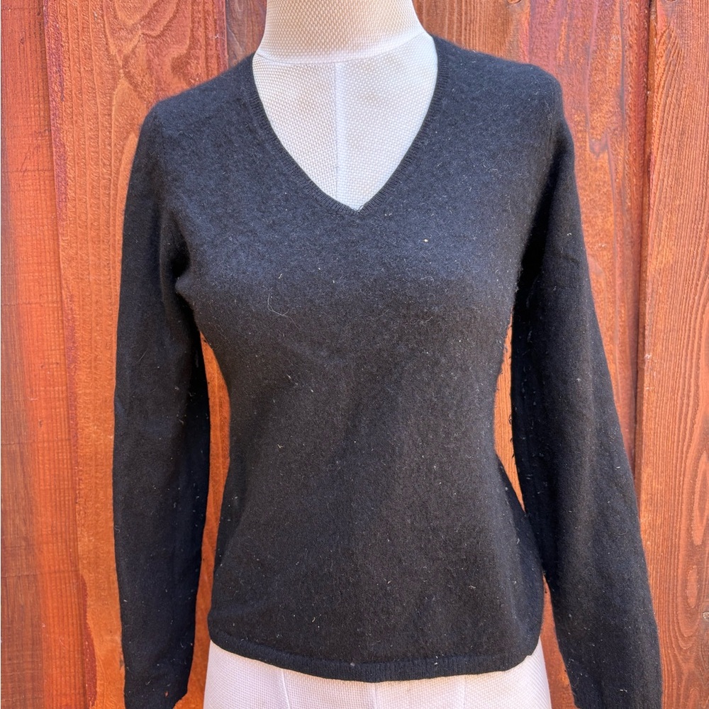 Women's Black V-Neck Sweater